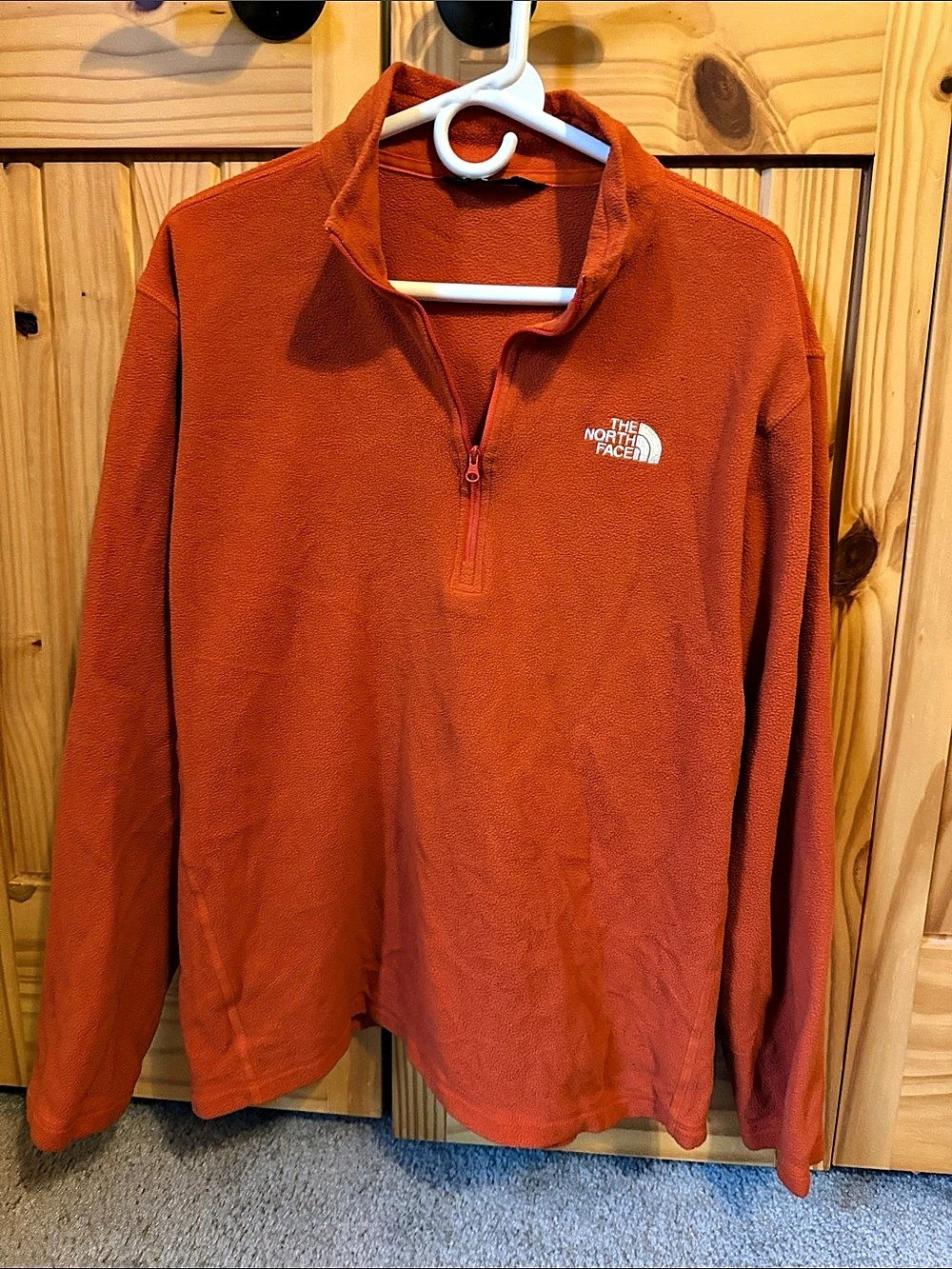 The North Face Men's 1/4-Zip Fleece Pullover Orange XL